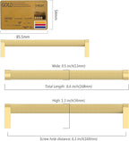 Amerdeco 10 Pack Brushed Gold Cabinet Pulls 6.3 Inch Hole Centers Kitchen Cabinet Handles Hardware Kitchen Handles for Cabinets Handles ZH0064