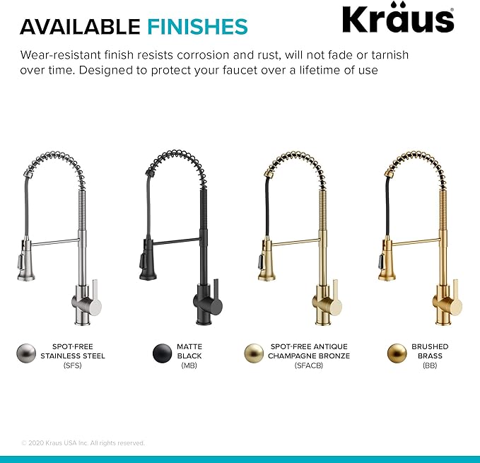 KRAUS Britt 2nd Gen Commercial Style Pull-Down Single Handle Kitchen Faucet in Brushed Brass, KPF-1691BB