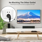 Miady Flat Plug Extension Cord 1 Ft, 90 Degree Plug Adapter, 3 Prong Grounded Wire Short Angle Power Cable Black ETL Listed (2-Pack, 13 Amp, 125 Volts, 1625 Watts)