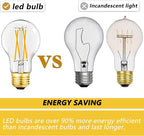 A19 Vintage LED Edison Light Bulbs 60 Watt, E26 Dimmable LED Filament Light Bulbs, Daylight White 5000K,6W Equal 60W Incandescent Bulbs,600LM, AC120V, A19 LED Bulb with 90 CRI,COCODI-6Pack (6W-5000K)