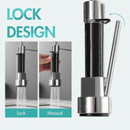 AIMADI Chrome Kitchen Faucet with Pull Down Sprayer,Dual Spout Design Modern Stainless Steel High Arc Kitchen Sink Faucet for Farmhouse Camper Laundry Rv Bar