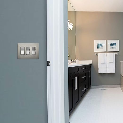 Legrand - Pass & Seymour 15 Amp Light Switch with Rocker Wall Switch, Nickel Single Pole Rocker Light Switch, TM870NICC10, 1 Count (Pack of 2)