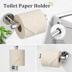 TURS Chrome 5 Piece Bathroom Hardware Set, SUS304 Stainless Steel 24 Inch Bath Towel Bar Set, Round Bathroom Accessories Kit Wall Mounted