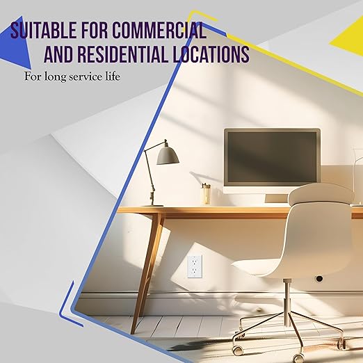 ENERLITES 61501-TR-WWP Decorator Receptacle Outlet with Wall Plate, Tamper-Resistant, Residential Grade, 3-Wire, Self-Grounding, 2-Pole, 15A 125V, UL Listed, White