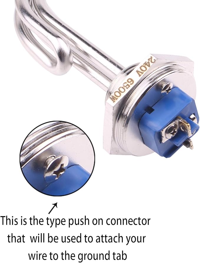 DERNORD 240V 6500W Ripple Water Heater Element Screw-In Lime Life - Ultra Low Watt Density