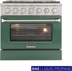 Kucht KNG361/LP-G Gas Range, Green