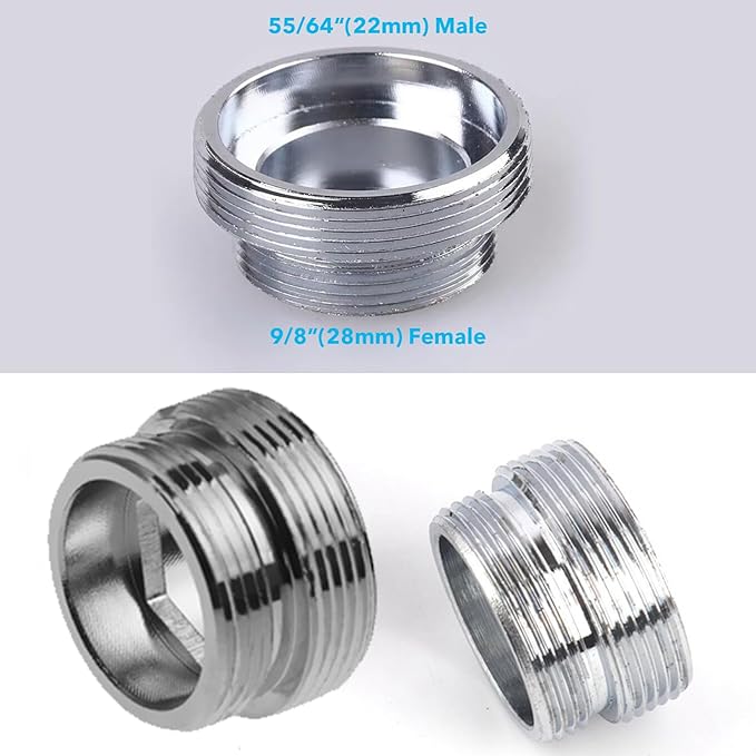 Faucet Diverter Valve with Aerator, 3-Way Diverter Valve for Hand Held Shower, Sink Faucet Splitter for Kitchen and Bathroom, with M22/M24/M26/F28/G1/2" Adapters