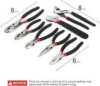 FASTPRO 7-Piece Utility Pliers and Wrench Set, Includes 8" Adjustable Wrench, 8" Groove Joint, 8" & 6" Slip Joint, 6" Long Nose, 6" Diagonal and 6" Linesman Pliers, Dipped Handle