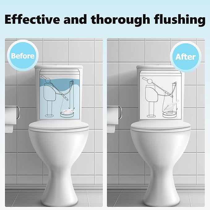 3 Inch Toilet Flappers Replacement for Gerber 99-827, Toilet Flapper with Stainless Chain and Hook, Toilet Replacement Parts (Clear 1 PCS)