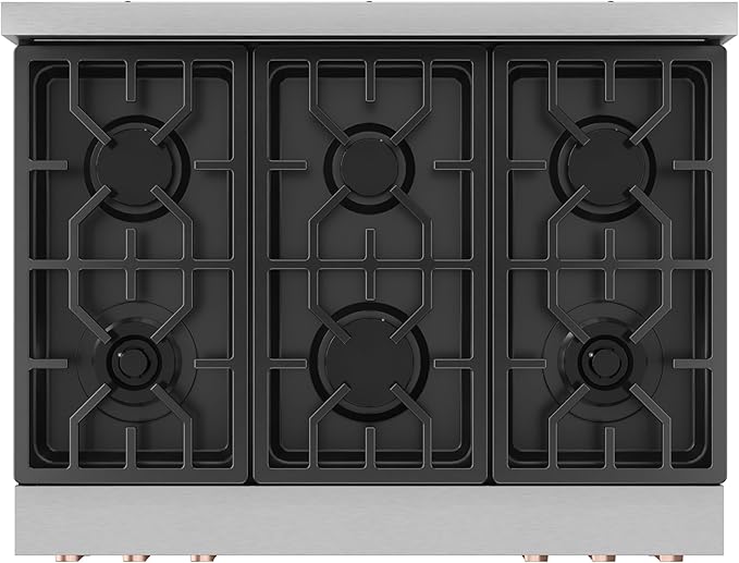 Gordon Ramsay by THOR Kitchen 36 Inch Professional Liquid Propane Range with Tilt Panel Touch Control in Stainless Steel/Rose Gold