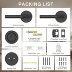 Amerdeco Front Door Lock Set with Double Cylinder Deadbolt, Black Exterior Entry Door Lever, Heavy Duty Entry Door Locksets for Left or Right Hand Exterior Door（Black 2 Pack）