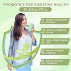 NATURE TARGET Probiotics for Women-Men-Kids Probiotic Powder 60 Billion CFUs 13 Strains - Prebiotics and Probiotics for Digestive Health, Shelf Stable, Non-GMO, Gluten Free 30 Packets