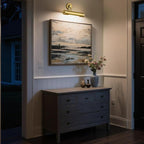 18in Picture Lights Hardwired Brass Picture Light, Gold Modern Picture Light for Wall, 360°Rotatable Art Light Gallery Lights, Wall Sconces for Painting Display Artwork Portrait