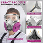 Respirator Mask with Filters, Reusable Half Face Respirator Mask for Asbestos, Resin, Fume, Dust, Welding, Painting