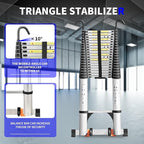 JADDUO Telescoping Ladder,29.5 FT Extension Ladder,Aluminum Lightweight Telescopic Ladder with 2 Triangle Stabilizers, Telescoping Attic Ladders RV Ladders for Travel