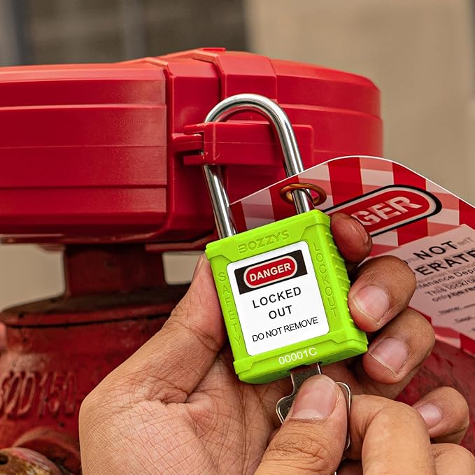 Lockout Tagout Locks with 2 Master Keys｜12-Pack Green OSHA Loto Lock｜Keyed Different & Laser Coding｜Lock Out Padlock Kits for Machinery & Electrical Panels