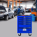 5-Drawer Steel Rolling Tool Cart with Wheels & Handle, Heavy-Duty Tool Chest Storage Cabinet for Garage and Workshop