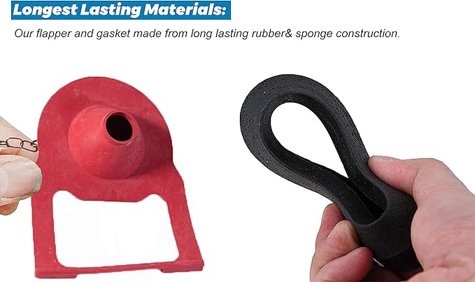 Toilet Flapper Replacement with Toilet Flush Valve Seal Gasket Compatible with Kohler Parts 84995 and 1000490 Flapper Replacement and Kohler GP83996 Gasket, 2.5 Inch