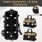 20 IN Large Tool Bag For Men Heavy Duty, Drill Bag Tool Bag Organizer, Wide Mouth Waterproof Hard Bottom Multiple Pockets Tool Tote, Tool Caddy, Maintenance