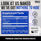 Naked Pure Micronized Orange Creatine Monohydrate - 36 Servings - 500 Grams, 1.1Lb Bulk, Vegan, Non-GMO, Gluten Free, Soy Free. Aid Strength Gains, No Artificial Ingredients Creatine