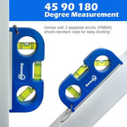 Sanung Magnetic Level Set, 2PCS Portable Bubble Torpedo + 2PCS Acrylic Spirit Levels with Keychain for Quick Attach, 45 90 180 Degree Measurement