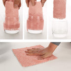 kimteny Cleaning Cloths Kitchen Towels Microfiber Washcloths Lint Free Dish Cloth Reusable Dishtowels Household Super Absorbent Fast Drying, 10"x10", Pack of 5 (Pink-Grey)