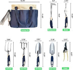 Gardening Tool Set, 9-Piece Heavy-Duty Aluminum Garden Tools with Non-Slip Handles and Large Tool Bag with Storage Pockets, Durable Hand Gardening Tools - Perfect Gardening Gift for Men and Wome