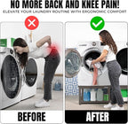 Washer and Dryer Pedestals - 29" W, 16" H, Gray Steel Universal Fit with Major Brands, Leak-Proof Laundry Pedestal with Drain Pan & Hose, Washer and Dryer Stand for Back Pain Relief, 800 lbs Capacity