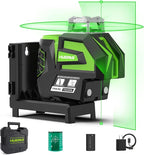 Huepar Self Leveling Green Laser Level Cross Line with 2 Plumb Dots Laser Tool -360 Horizontal Line Plus Large Fan Angle of Vertical Beam -Li-ion Battery with Type-C Charging Port&Magnetic Base 7211CG