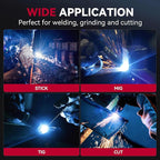 ARCCAPTAIN Large View 3.94" x 3.66" True Color Auto Darkening Welding Helmet with Light, Solar Powered Welding Hood, 4 Arc Sensor Wide Shade 4/5-9/9-13 for Stick MIG TIG Cut,Denim