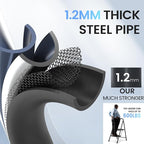 Extra Large & Wide 600lbs Step Ladder 2 Step Folding，Anti-Slip, Heavy Duty， Matte Black