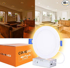 48 Pack 6 Inch Led Recessed Lights with Night Light, Canless Ultra Thin Wafer Soffit Recessed Lighting Downlight, Dimmable & 5 Color Temperature Selectable, 12W, ETL, White