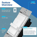 LIDER Dimmer Switch for Dimmable 200W LED/CFL Lights, Single Pole, 120 V, Modern Upgrade, UL Listed, Wall Plate Included, White