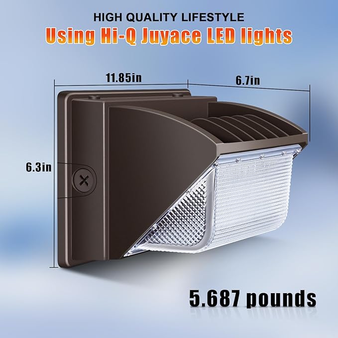 Juyace 150W LED Wall Pack Light Outdoor Security Flood Lighting 5000K 100-277V IP65 Waterproof for Barn Warehouse Garage Yard