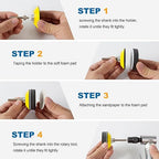 S SATC 2 Inch Hook and Loop Sanding Pad for Sanding Disc with 1/4 Inches Drill Sanding Attachment and Foam Sanding Pads for Polish Wood Metal Glass