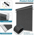 SmartWings Motorized Smart Blinds with Remote, Automatic Blackout Roller Shade Work with Alexa Homekit Thread Google Z-Wave, Electric Blind for Window, Custom Width Up to 110" W,Bouvardia Dark Grey