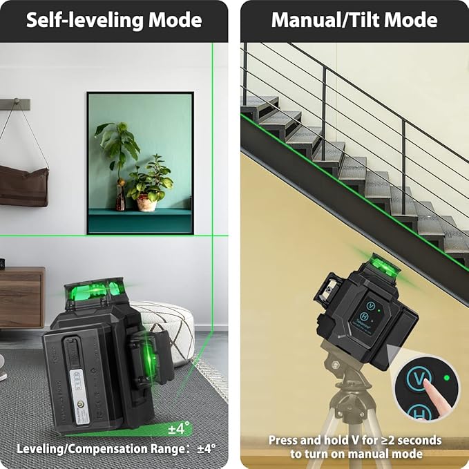 Takamine 12 lines 3D Self-Leveling laser level Pro,3x360 Green Cross Line with Burst flash mode and brightness adjustment, Remote Controller, Magnetic Rotating Stand Included