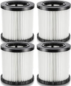 DCV580H DCV581H Vacuum Replacement Filter for DEWALT 20V MAX Wet/Dry VAC DCV580H (Cordless) DCV581H DCV5801H Portable Shop Vac Vacuum 2 Gallon Tank Capacity, Washable and Reusable Hepa Filter, 4 Pack