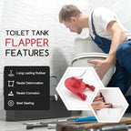 2 inch Toilet Flapper for Kohler GP1078440 Toilet Flapper, Flexible Rubber Toilet Plug Flapper, Toilet Tank Flapper Replacement, Red