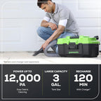 Greenworks 24V Brushless (3 Gallon) Cordless Wet / Dry Shop Vacuum + Accessories, Tool Only