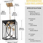 4-Lights Large 5CCT LED Outdoor Pendant Light Fixture, Porch Hanging Lighting Build-in LED Chips, Modern Exterior Lantern Chandelier Ceiling Mount for Patio Front Door