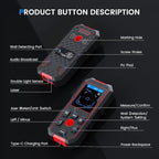 Stud Finder with 196ft Laser Measure, 3 in 1 Electric Wall Scanner Sensor with ±0.1° Digital Level Lithium Battery, LCD Studs Detector Audio Broadcast for Wood Magnetic Metal AC Wire Finding