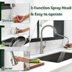 APPASO Touchless Kitchen Faucet Brushed Nickel with Pull Down Sprayer, Motion Sensor Activated Hands-Free Kitchen Faucet, Single Handle Smart Kitchen Sink Faucet