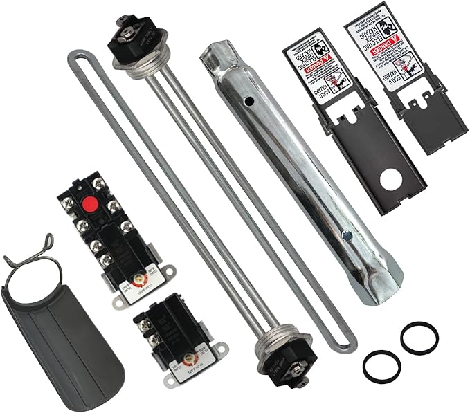 LONG TERM EWH-05 Electric Water Heater Tune-Up Kit, Includes 4500W 240V Water Heater Elements, Upper Thermostat, Lower Thermostat, Protective Covers, Elements Gaskets, Quick Change Tool, Two Wrench