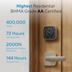 ULTRALOQ Bolt Fingerprint WiFi Smart Lock with Handle Lever Set, Front Door Lock Set, Keyless Entry Deadbolt with Fingerprint, App Remote Control, Keypad, Auto Unlock, 10 Mon. Battery, BHMA Certified