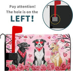 Kawani Valentine's Day Magnetic Mailbox Covers - Pink Rose Heart & Dog Designs, Standard Size 21x18 Inch, Perfect for Anniversary, Wedding, Garden & Yard Decor
