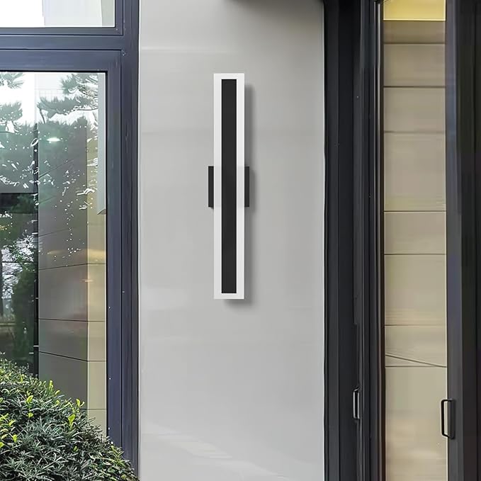 LamQee 23.6 Inch Long Outdoor Wall Lights Modern Exterior Lighting Fixtures for House, Waterproof 3000K 19W 950LM LED Linear Outdoor Wall Sconces Lighting for Porch Patio Garage Door Yard Indoor