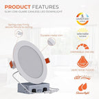 HALO HLB Recessed Lighting 6 Inch LED Canless, Ceiling and Shower Light, Dimmable w/Selectable Lumens and Color Temperatures 4-Pack- HLB6LSFS5-4PK