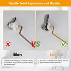 Hibbent Universal Metal Side Mount Toilet Handle Replacement Kit, Brass Toilet Flush Tank Lever with Stainless Steel Flapper Chains for Most Toilets, Brushed Nickel