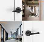 Amerdeco 1 Pack Matte Black Passage Door Handles,Heavy Duty Non-Locking Door Lever for Hall, Closet,Office Area, Shopping Malls AM0016